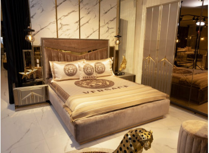 Slaapkamerset Designer Luxe Set Nieuw Bed 2x Nachtkastje 3-delig.