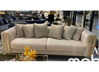 Design Textil 3-zits Wit Elegant Modern Bank Bekleding Bank Nieuw Woonkamer