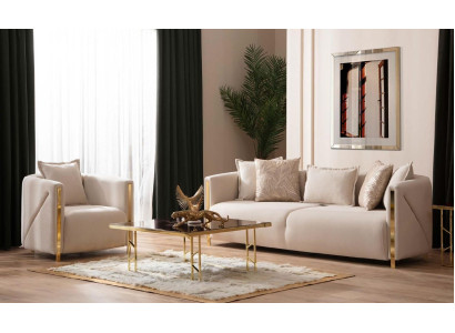 Bankstel 3-zits textiel banken bankstel meubels luxe moderne driezitter nieuw