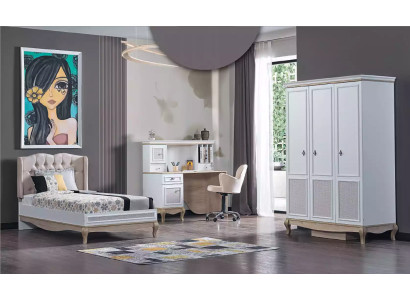 Kinderkamer Bed + Bureau + Kledingkast 3-delig