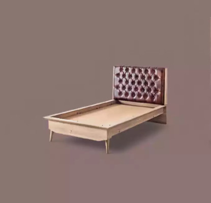Bed Loft Hout Chesterfield 100x200cm Bedframe Gestoffeerd Hoofdbord