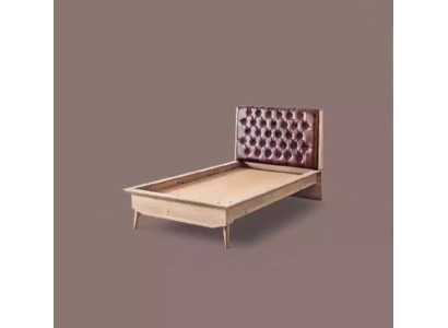 Bed Loft Hout Chesterfield 100x200cm Bedframe Gestoffeerd Hoofdbord
