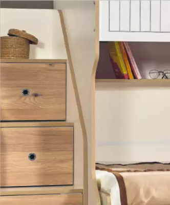 Kinderkamer stapelbed hoogslaper set bureau kledingkast 3-delig.