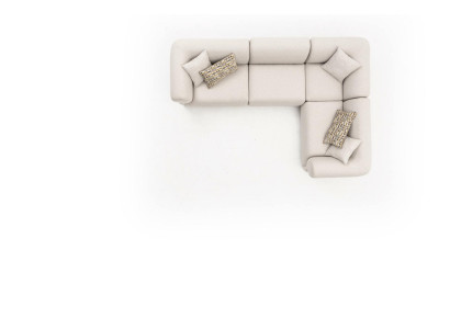 Bank L-vorm Beige Gestoffeerde bank Woonkamer Meubels Textiel Moderne Stijl