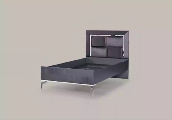 Bed Loft Hout Zwart Ontwerp 120x200cm Bedframe Gestoffeerd