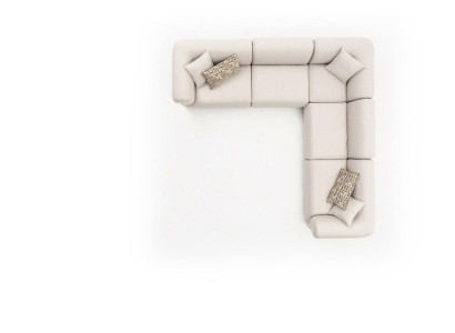 Hoekbank Beige Woonkamer Bank L-Vorm Modern Meubels Textiel