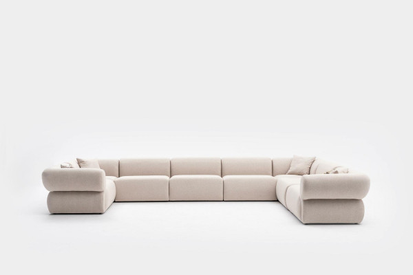 Bank U-vorm Woonkamer Luxe Woonlandschap Ontwerp Beklede Hoekbank Meubelen