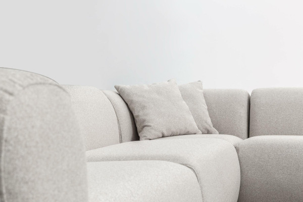 Gezellige hoekbank L-vorm Beige gestoffeerde bank woonlandschap bankstel Nieuw