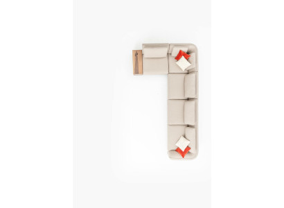 Bank L-vormige woonkamer hoekbank Beige Luxe Moderne Stijl 402x227 Meubels