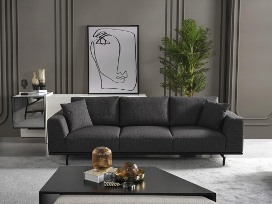 Vierzitsbank 4-zitsbanken Modern Grijs Design Stof Polyester Nieuw