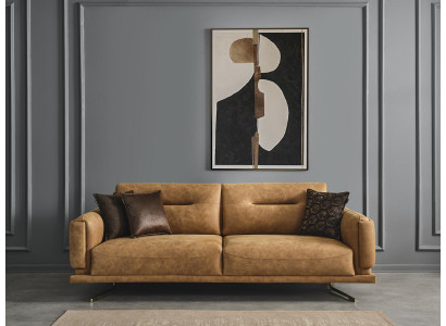 Driedelige bankstel 3-zits bankstellen Bruin kunstleer Woonkamer Luxe zitplaatsen