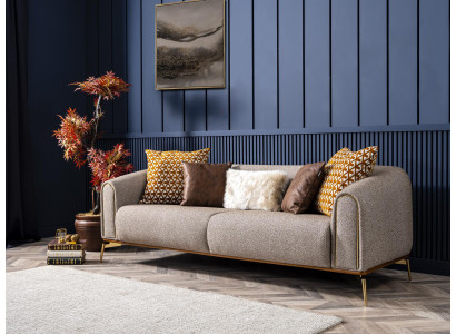 Driepersoonsbank 3-zitsbanken Design Modern Stof Grijs Woonkamer