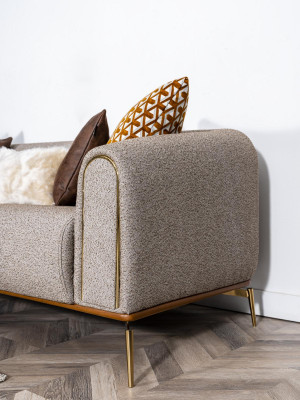 Driepersoonsbank 3-zitsbanken Design Modern Stof Grijs Woonkamer