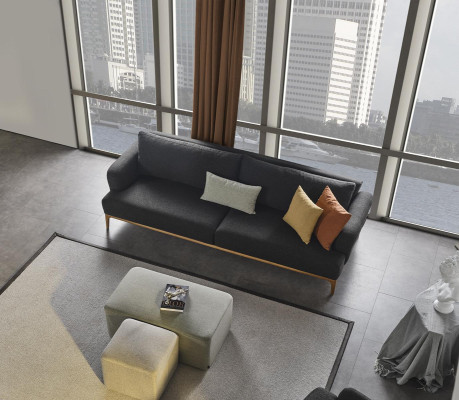 Vierzitsbank 4-zitsbanken Modern Design Stof Polyester Grijs Nieuw