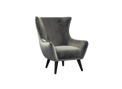 Fauteuil Oorfauteuil Stof Woonkamer Polyester Ontwerp Grijs Modern Zitplaats
