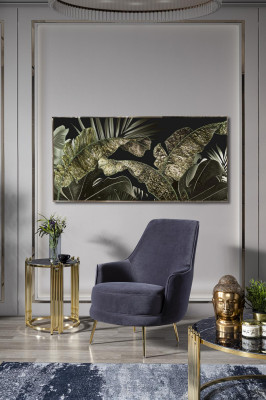 Fauteuil Ohrensessel Cocktailsessel Stof Woonkamer Polyester Grijs Zitplaats