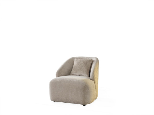 Fauteuil Ohrensessel Modern Stof Woonkamer Polyester Wit Ontwerp Zitplaats