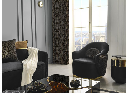 Fauteuil Ohrensessel Modern Stof Woonkamer Polyester Blauw Ontwerp Stoel