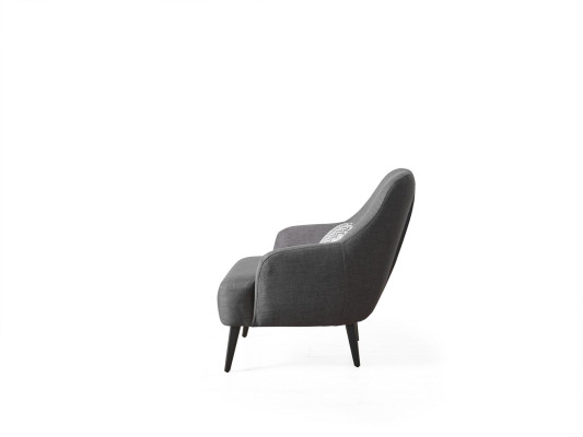 Fauteuil Oorfauteuil Stof Woonkamer Polyester Ontwerp Grijs Modern Zitplaats