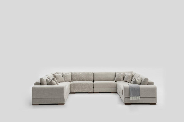 Bank U-vorm Modern Design Luxe Woonkamer Grote Grijze Hoekbank Nieuw