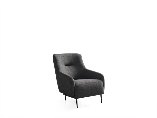 Fauteuil Oorfauteuil Modern Stof Woonkamer Polyester Grijs Design Zit Nieuw