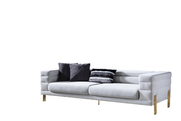 Luxe bankstel bankstel 4-zits fauteuil stof modern wit modern set