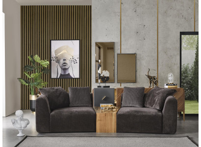 Vierzitsbank 4-zitsbanken Modern Design Stof Polyester Zwart