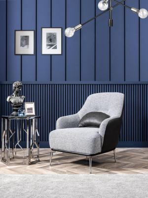 Moderne set bankstel 3 zits fauteuil driepersoons stof grijs Modern polyester