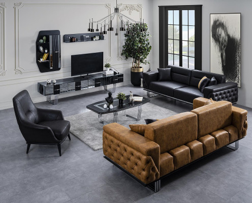 Chesterfield bankstel bankstel 431 zits kunstleer bankstellen zwart  Chesterfield bankstel bankstel 431 zits kunstleren banken zwart