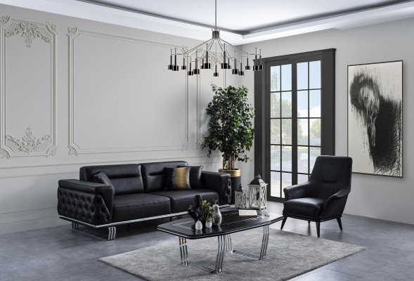 Chesterfield bankstel bankstel 431 zits kunstleer bankstellen zwart  Chesterfield bankstel bankstel 431 zits kunstleren banken zwart