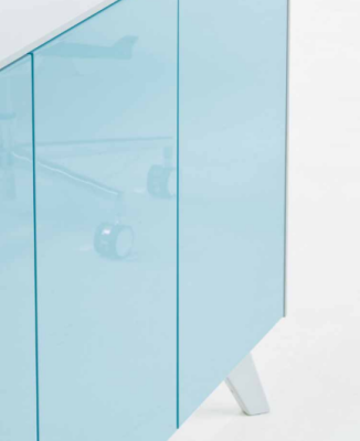 Kommode Modern Sideboard Blau Anrichte Schrank Aktenschrank Büro Glas Frezza Neu  Laden Modern Sideboard Blau Dressoir Kast Archiefkast Kantoor Glas Frezza Nieuw