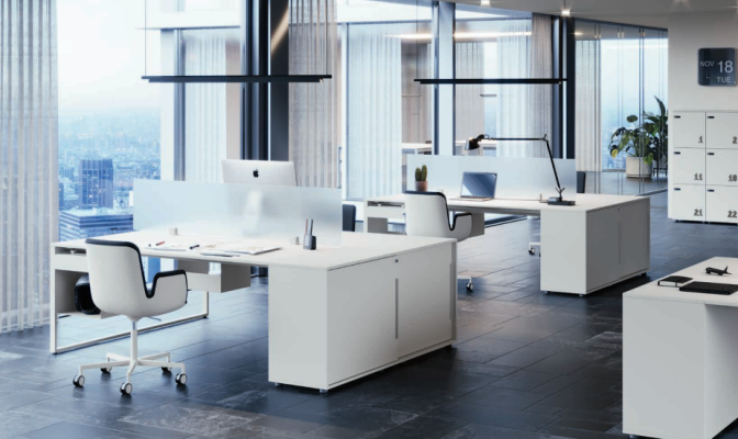 Bureau Werktafel Computertafel Dubbele bureau met lade