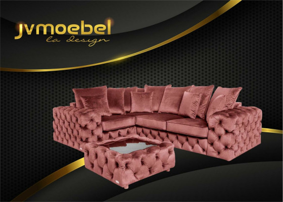 Hoekbank Bank Bankstel Hoekbank L-vorm salontafel textiel woonlandschap