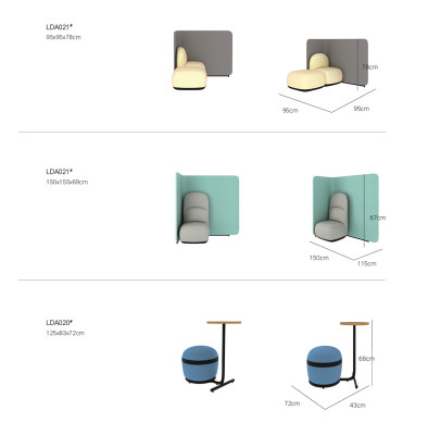 Telefooncel Beklede scheidingswand Beklede meubels Inrichting Kantoor Office