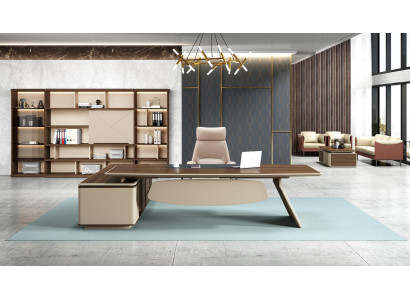 Kantoorinrichting 2-delige set Cheftafel Archiefkast Bureau Tafels Plank