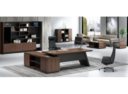 Luxe computerbureau en documentenopbergkast.