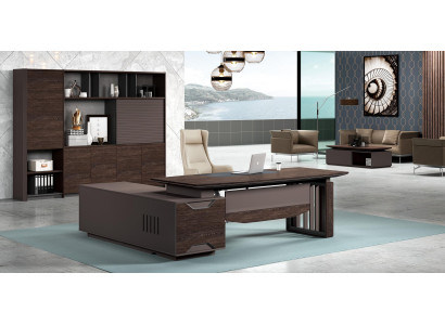 Schrijftafel Hoekbureau Kantoor Inrichting Tafel Archiefkast Kast 2-delig.