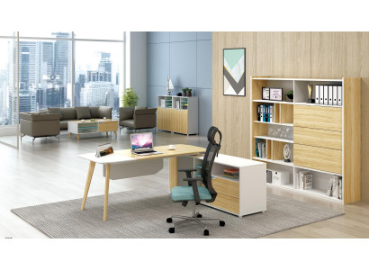 Tafel & archiefkast kantoorinrichting 2-dlg. Chef plank set bureau