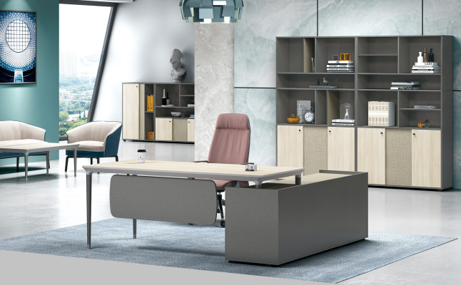 Luxe 2-delige kantoormeubelset hoekbureau + archiefkast voor het opbergen van documenten