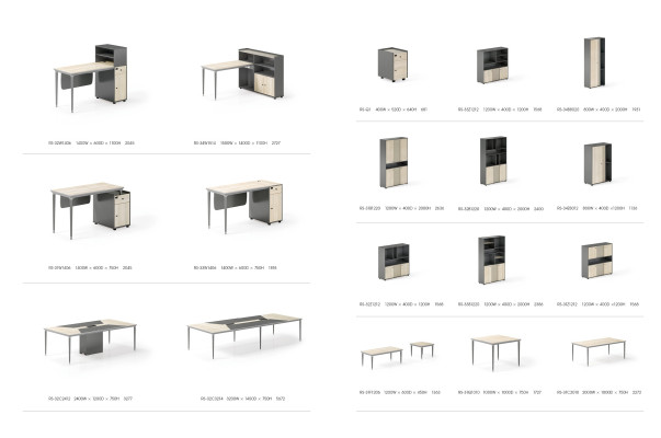 Bureau Archiefkast Kantoorinrichting Meubels Bureaus Tafels 2-dlg.Set