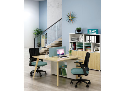 Schreibtisch werkstation tafel 2 werkplekken toonbank houten tafels kantoormeubilair