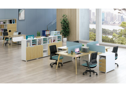Callcenter 4 werkplekken Bureau Meubilair Inrichting Uitrusting