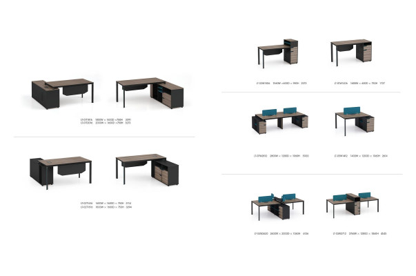 Kantoorinrichting 2-delige set Chef Bureau + Archiefkast Tafels Plank Bureau