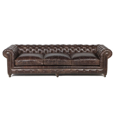 Bruin Chesterfield bank bank stof leder banken bekleding stel Big XXL