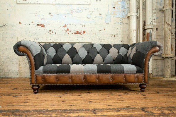 Chesterfield Design Bank 3-zits bank Stof Bank Zitkussen Banken