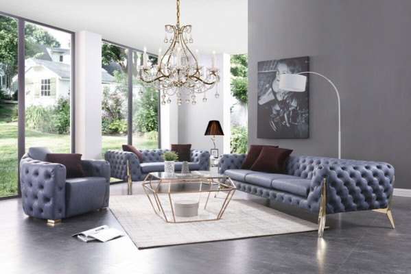 Luxe hoogwaardige bank bank bekleding stoel 3+2+1 set Chesterfield meubels