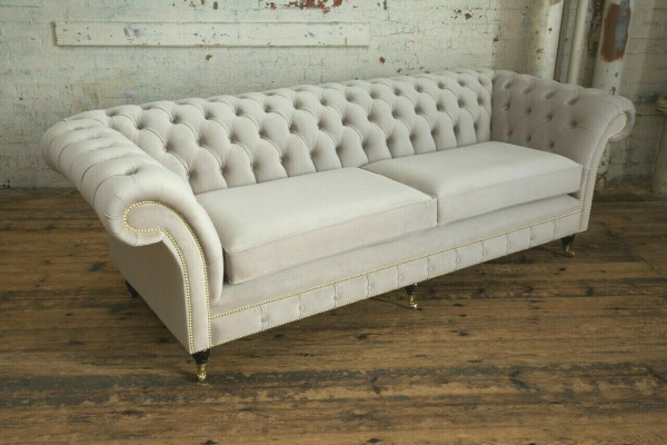 Sofa 4 zits XXL bank Zit kussens Banken Chesterfield Design