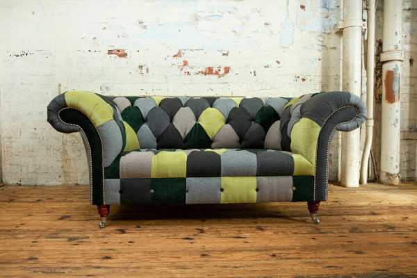 Designer Chesterfield bankstel 2 zits bank gestoffeerde bankstellen stof woonkamer bankstellen