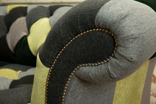 Designer Chesterfield bankstel 2 zits bank gestoffeerde bankstellen stof woonkamer bankstellen