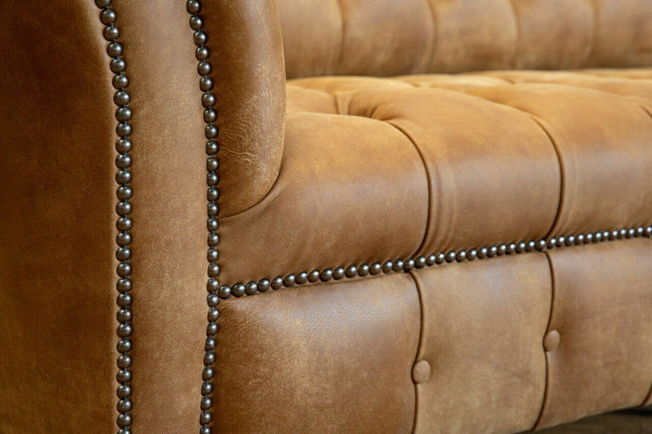 Chesterfield Bruine Bank Bank Bekleding 4 Zits Bankstel Bankstel